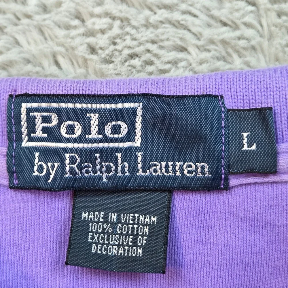 Polo Ralph Lauren Polo Mens L Short Sleeve Classic Fit Pony Logo Purple Green